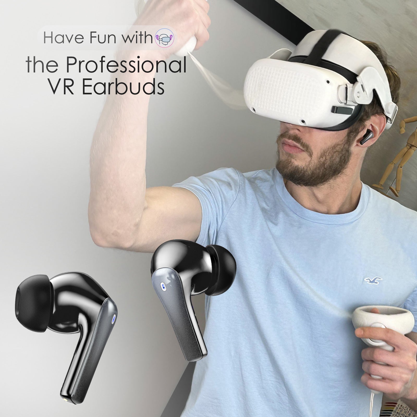EASYSMX TG-01 Wireless Gaming Earbuds Noise Cancelling 2.4Ghz Bluetooth Earphones for PC PS5 PS4 EASYSMX TG-01 Wireless Gaming Earbuds Noise Cancelling 2.4Ghz Bluetooth Earphones for PC PS5 PS4